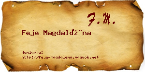 Feje Magdaléna névjegykártya